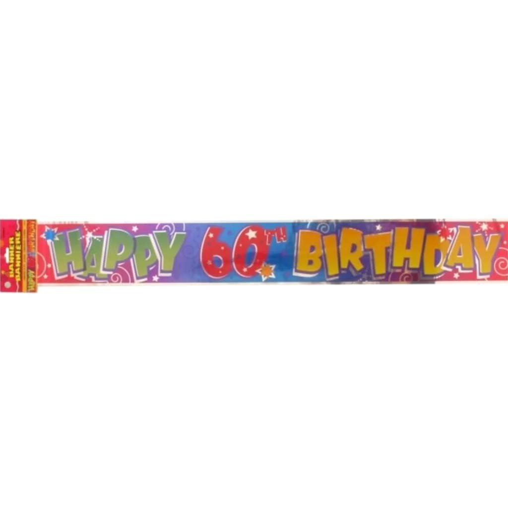 Foil Banner 12ft, Happy 60th Birthday 