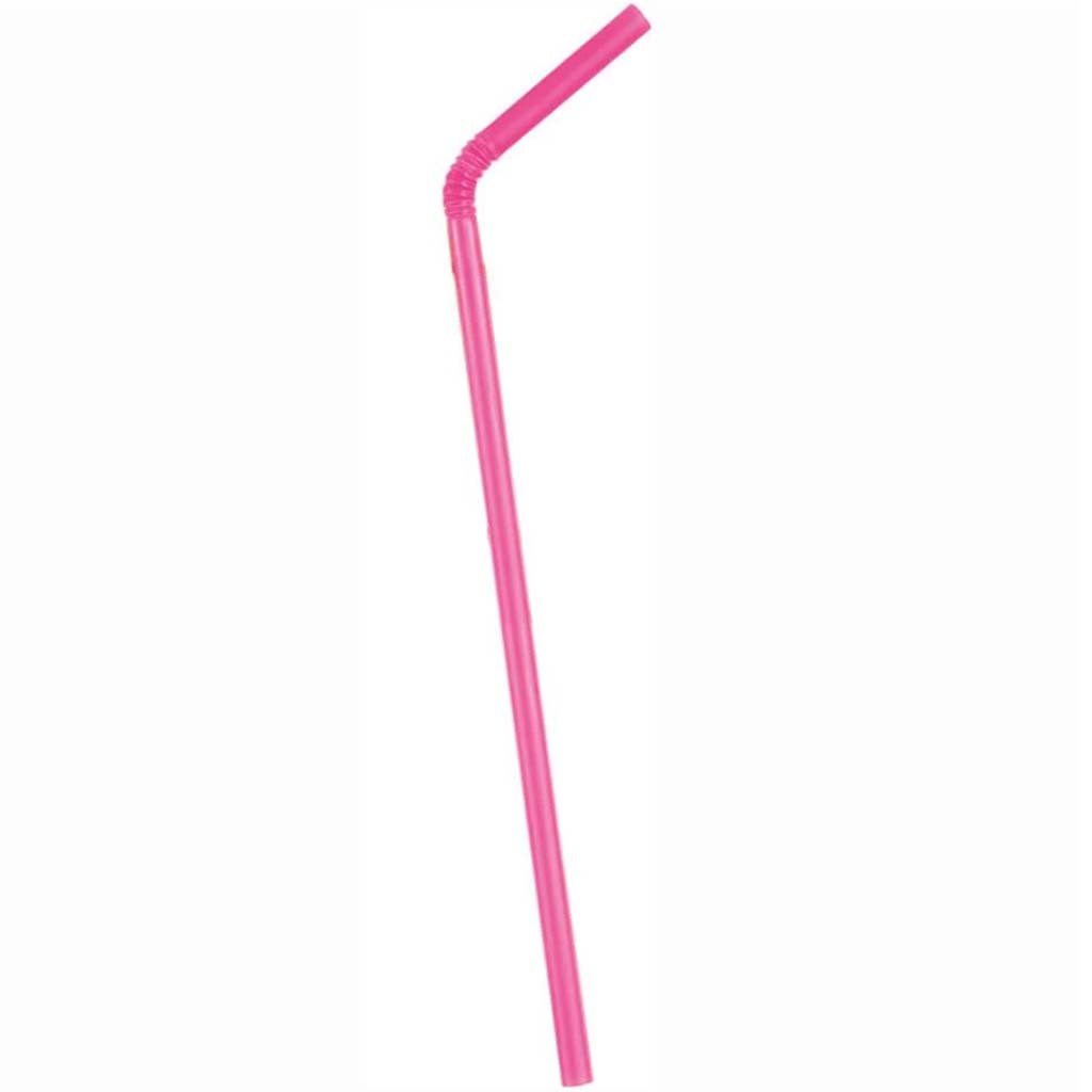 Flex Straws 50ct, Hot Pink Solid 