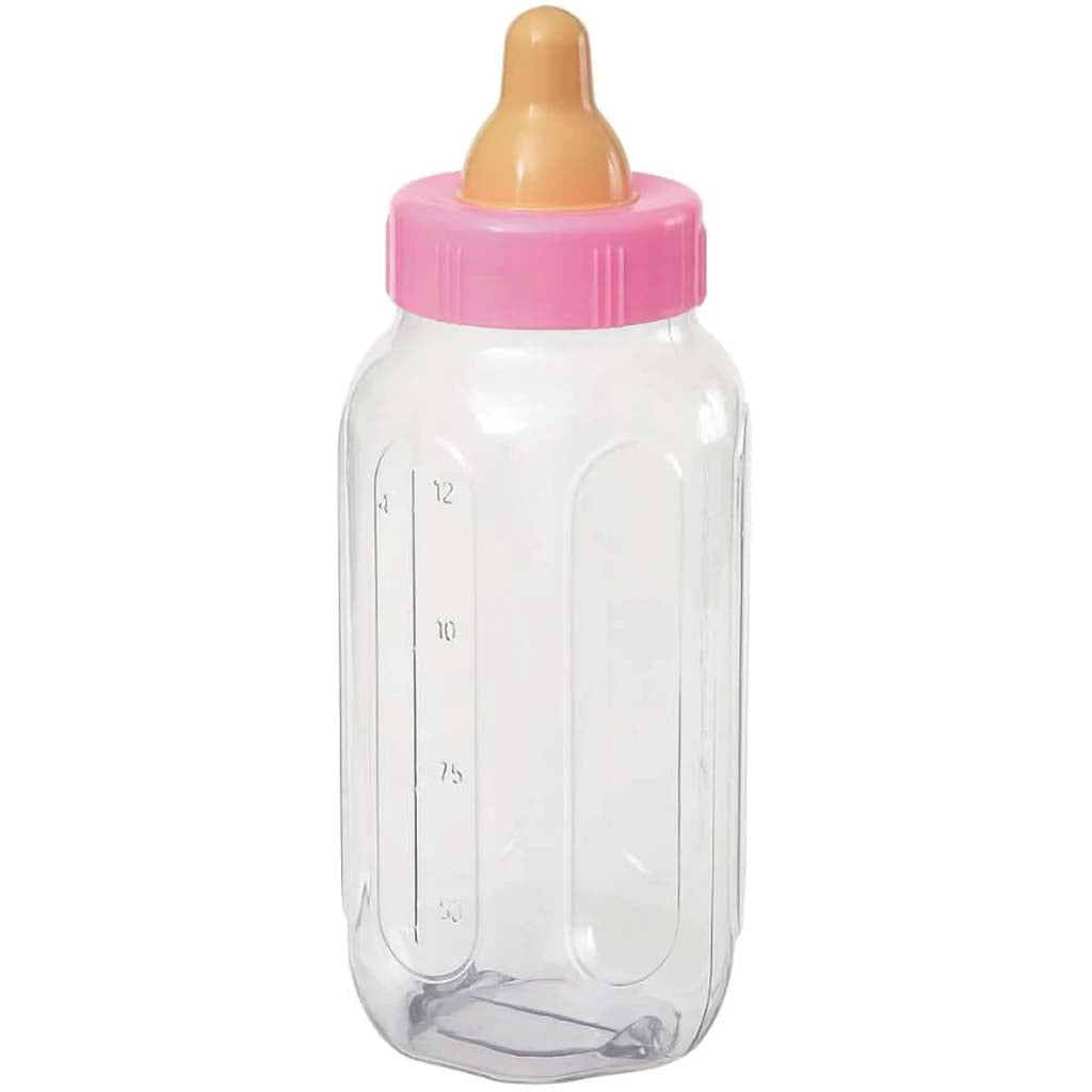 Pink Baby Bottle Bank, 11in