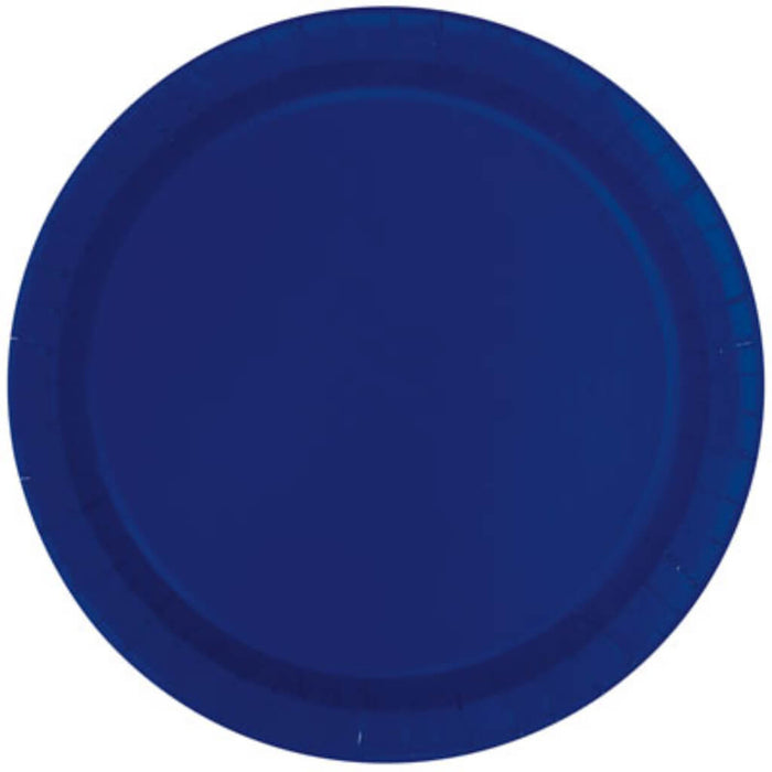 True Navy Blue Solid Round Dinner Plates 9in 8ct 