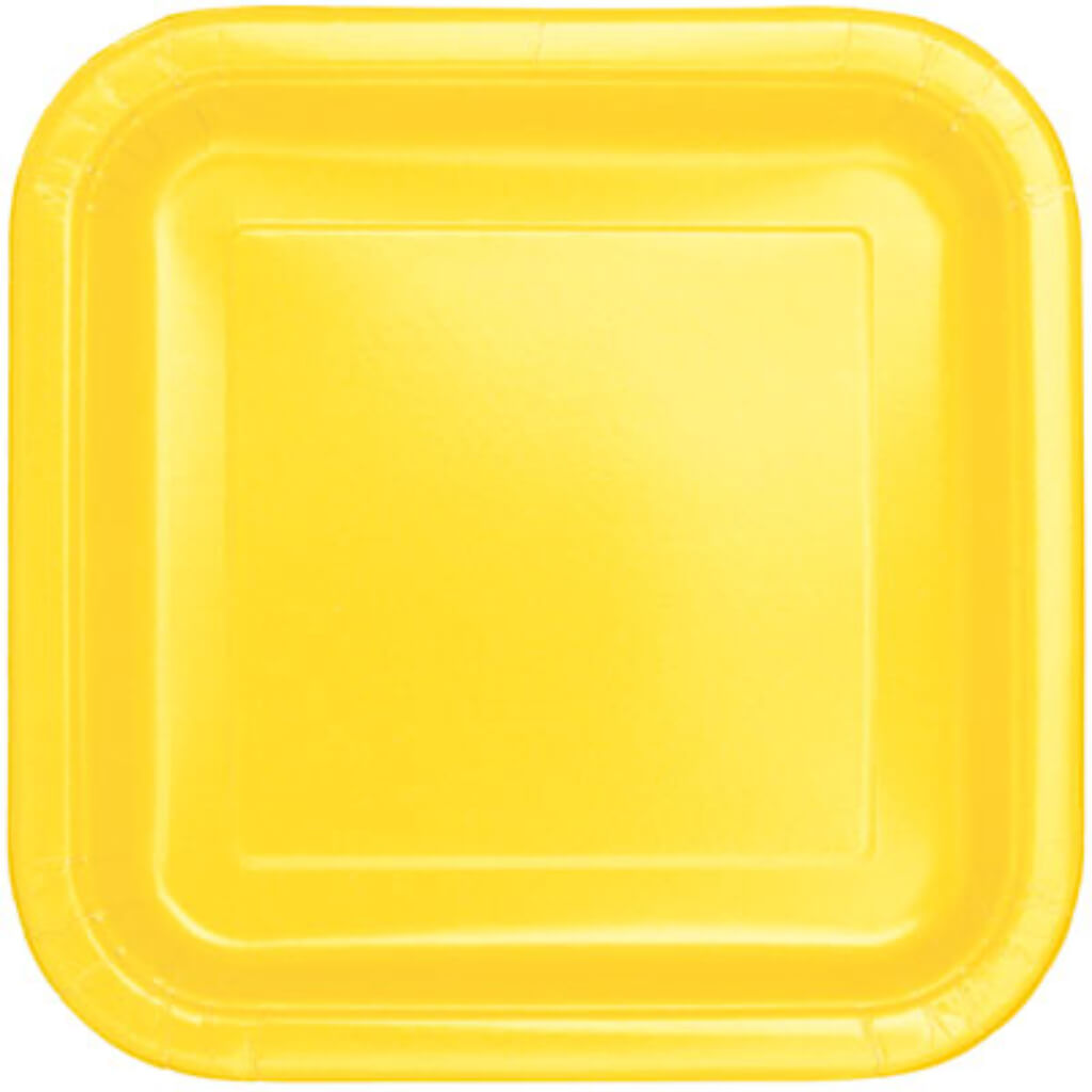 Square Dinner Plates 9in 14ct, Soft Yellow Solid 