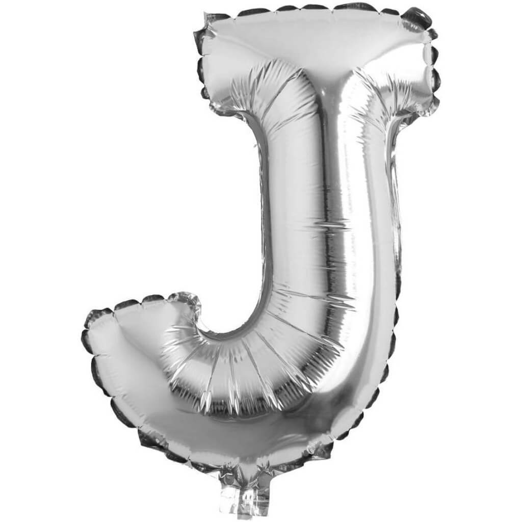 Foil Balloon Letter J  16in Silver