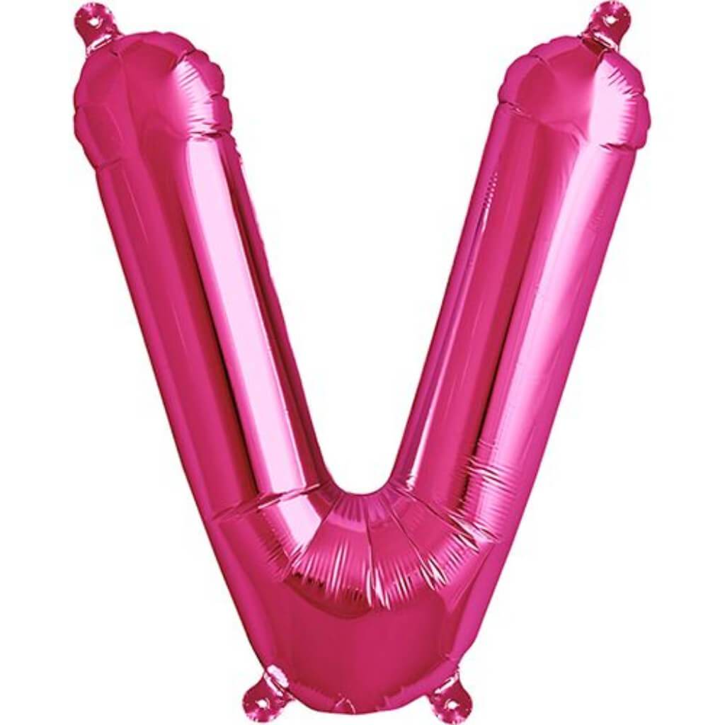 Foil Balloon Letter V  16in Magenta