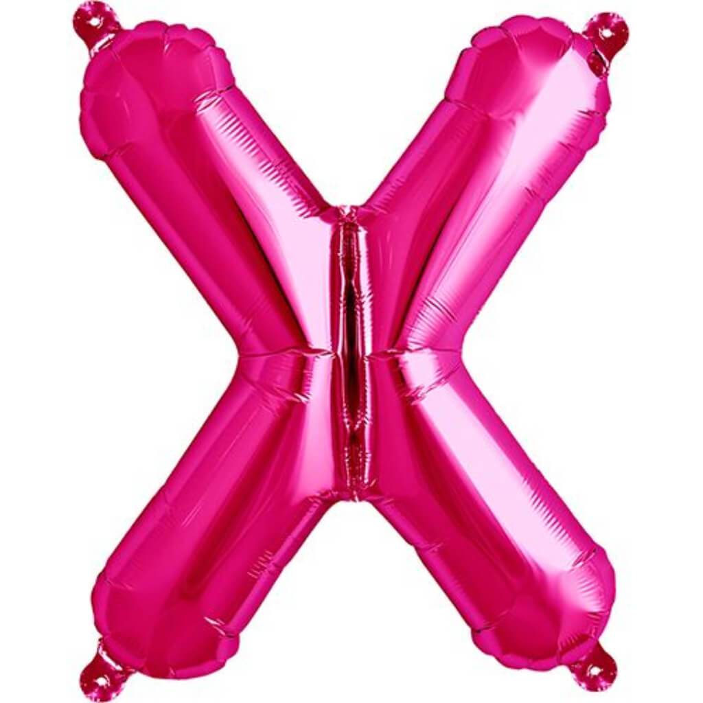 Foil Balloon Letter X  16in Magenta