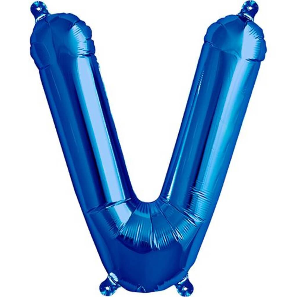 Foil Balloon Letter V  16in Blue