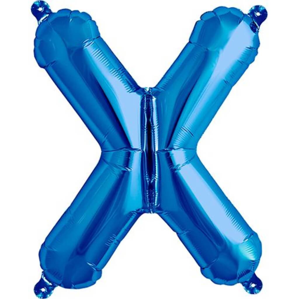 Foil Balloon Letter X  16in Blue