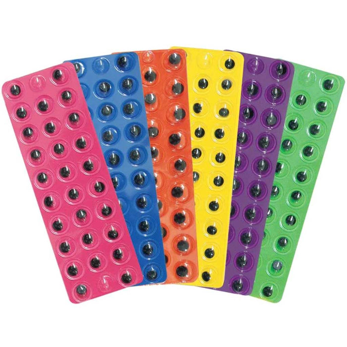 Peel & Stick Wiggle Eyes 10mm Brights