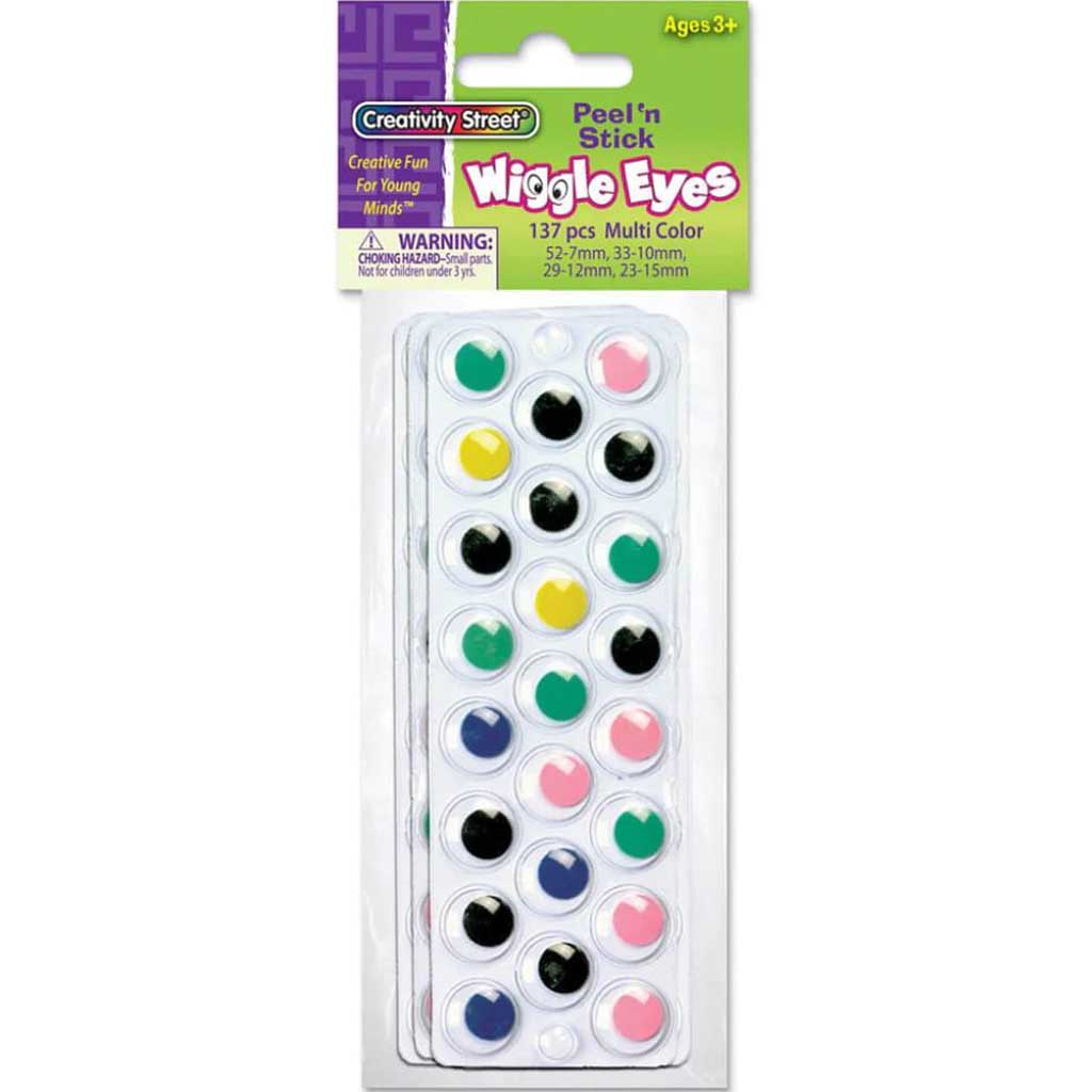 Peel &amp; Stick Wiggle Eyes Multi Color