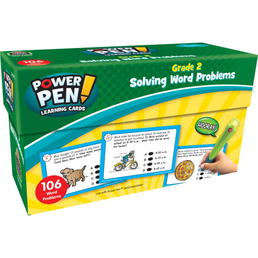 Power Pen Solving Word Problem Learning Cards Grade 2 