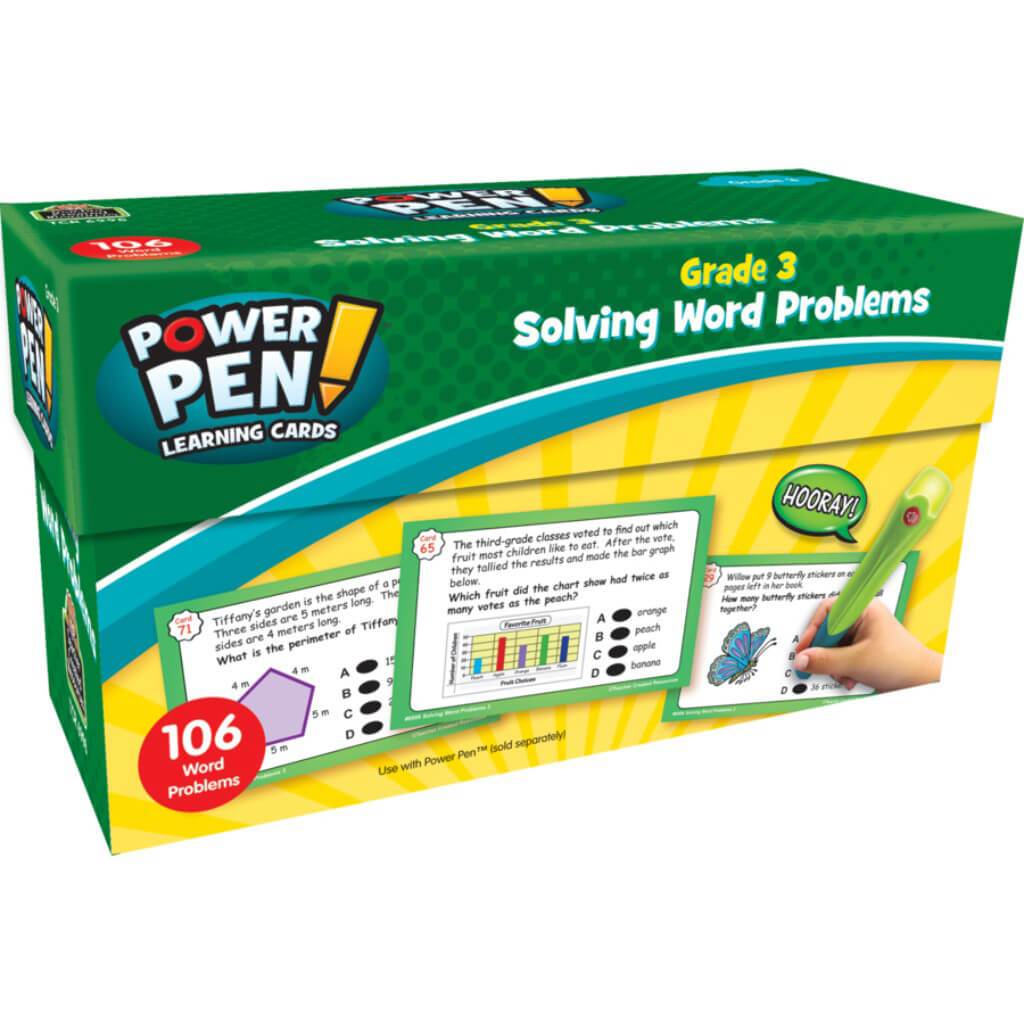 Power Pen Solving Word Problem Learning Cards Grade 3 