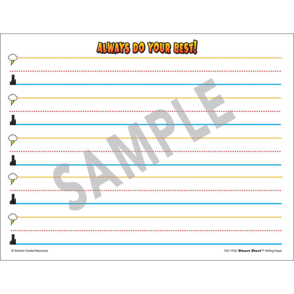 Superhero Smart Start Writing Paper: 100 Sheets Grade K-1 