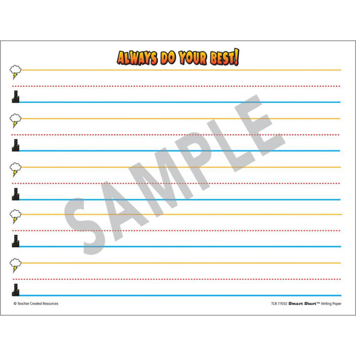 Superhero Smart Start Writing Paper: 100 Sheets Grade K-1 