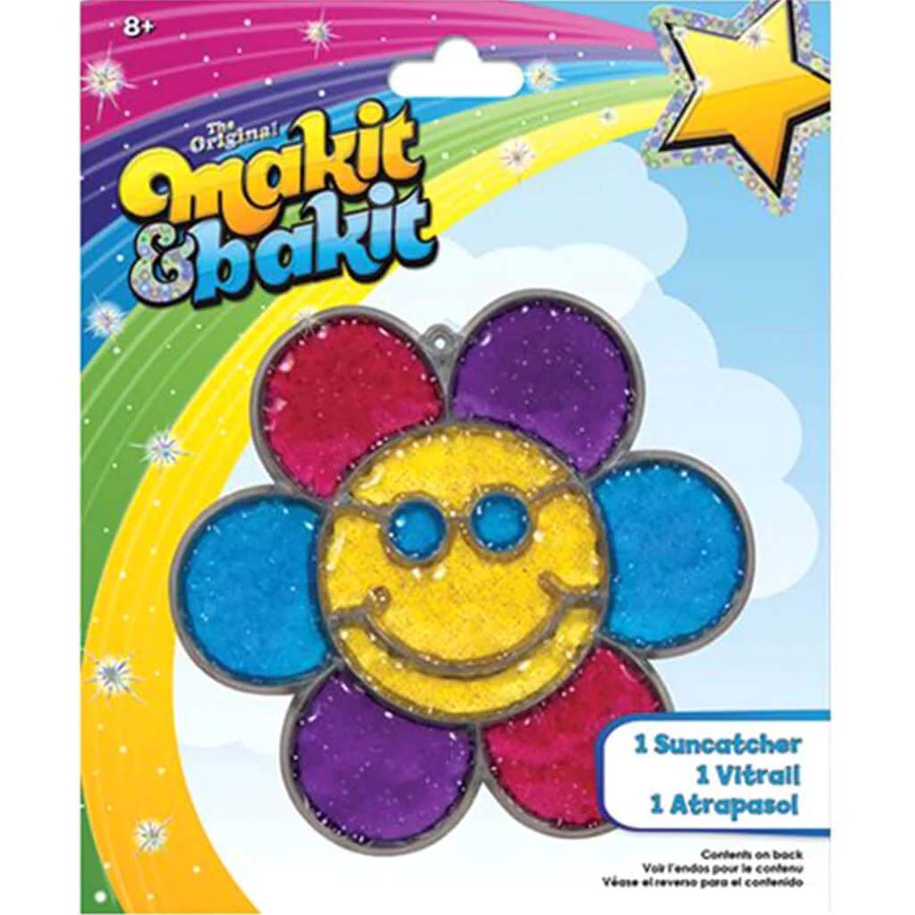 Makit &amp; Bakit Glitter Smiley Face Flower Suncatcher