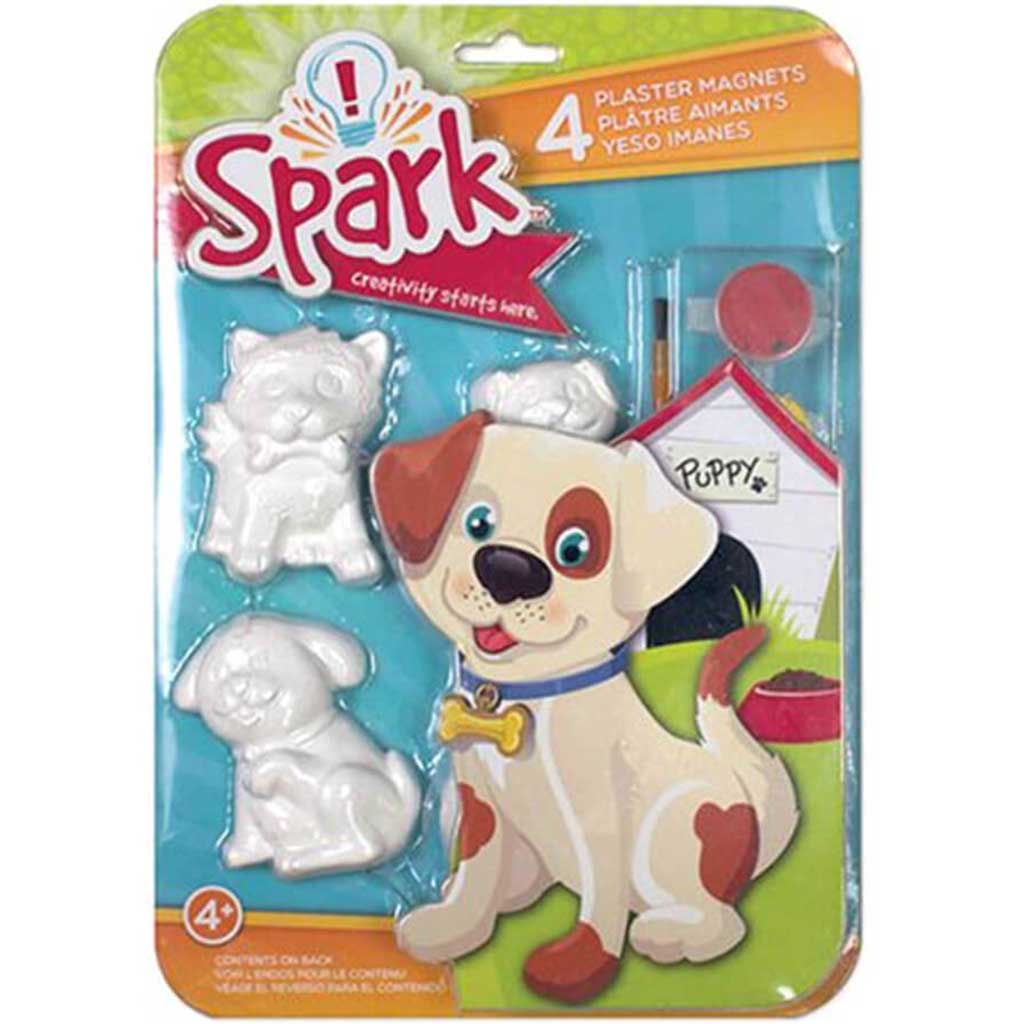 Plaster Magnets Playful Pups