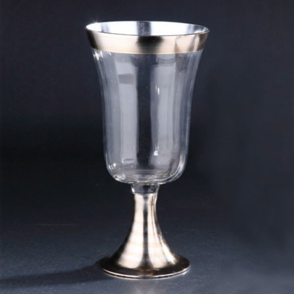 Hurricane Candleholder H:14&quot; D:6.5&quot; Silver 