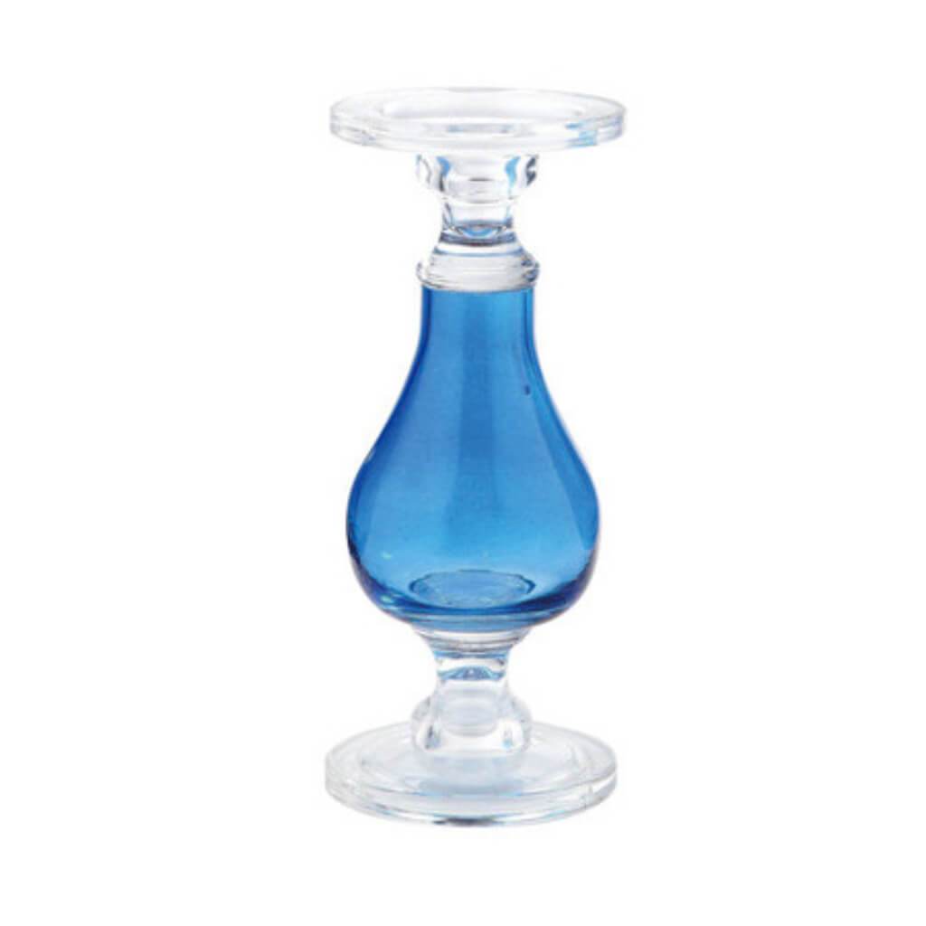 Candleholder H:10.5" D:4.5" Blue 