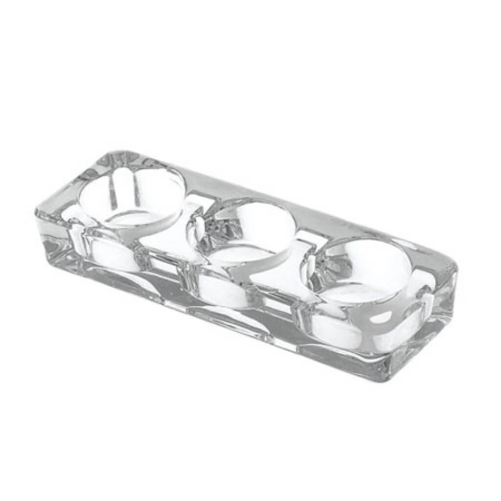 3-Part Tealight Holder L:7&quot;W:2.5&quot; H:1&quot; Clear 