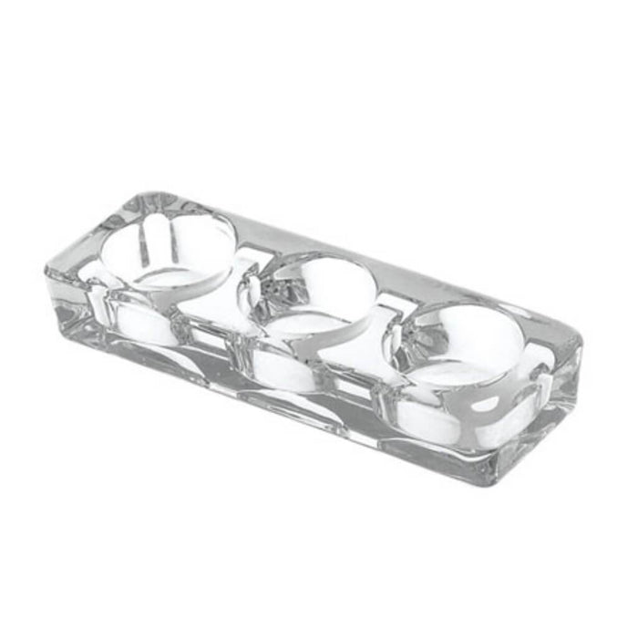 3-Part Tealight Holder L:7"W:2.5" H:1" Clear 