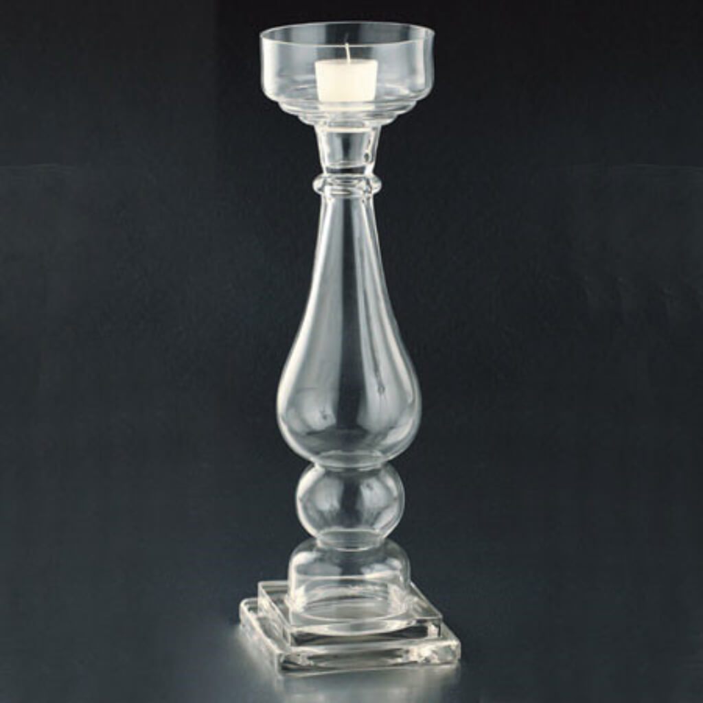 Candleholder L5" W:5" H16.5" Clear 