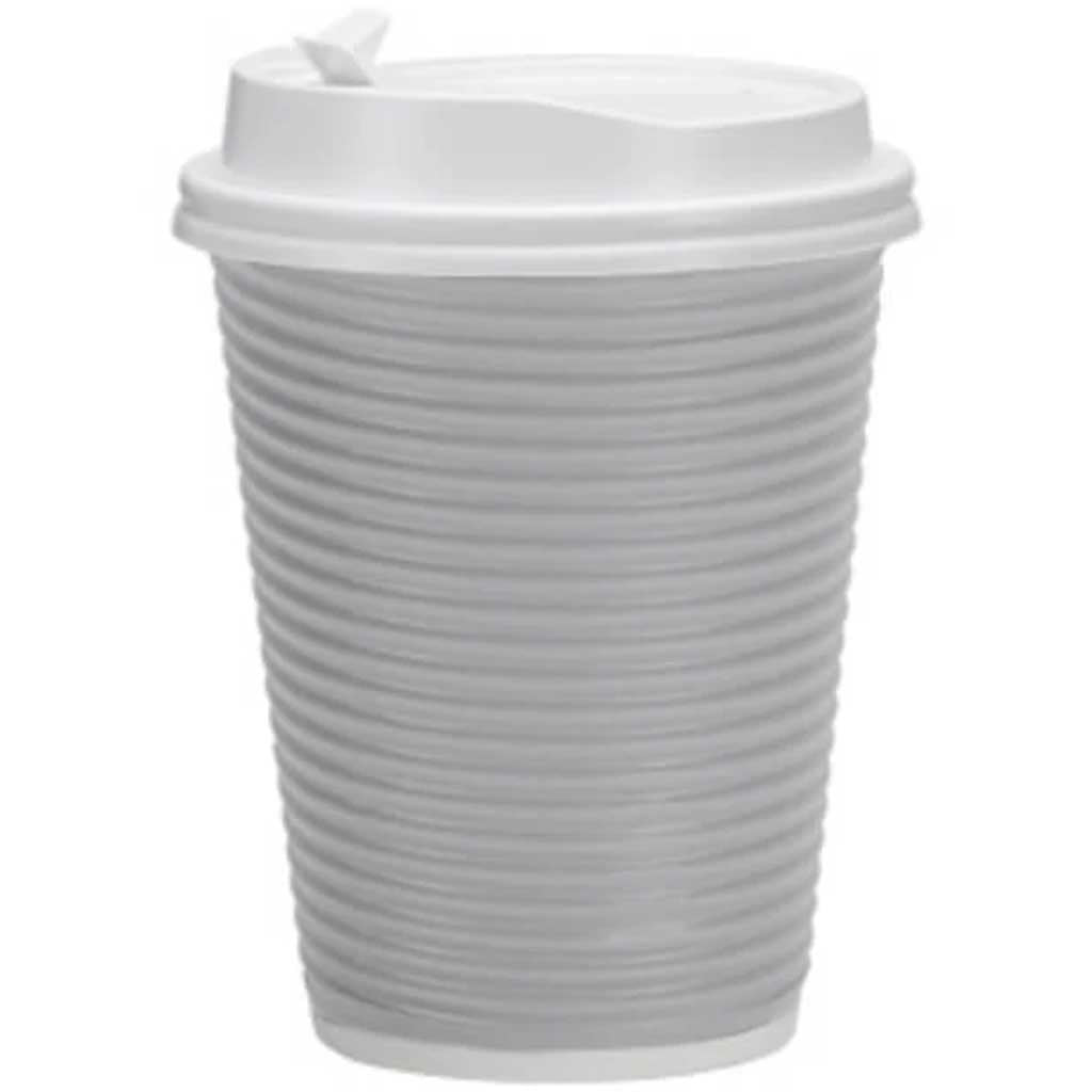 Ripple Hot Cup with Lid 30 count 12oz Silver 