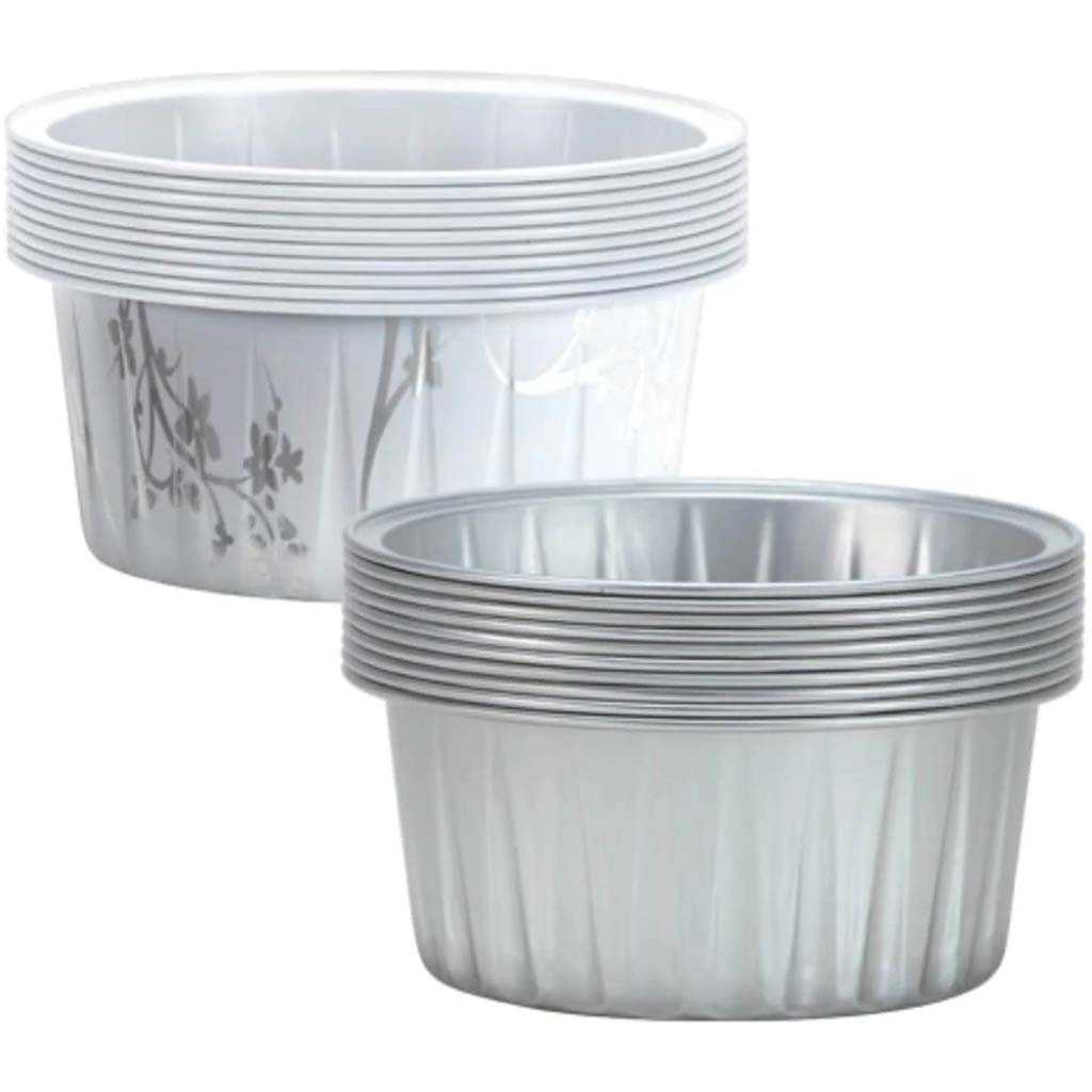 DECORative Mini Round Aluminum Baking Pans Silver 2 1/2" 