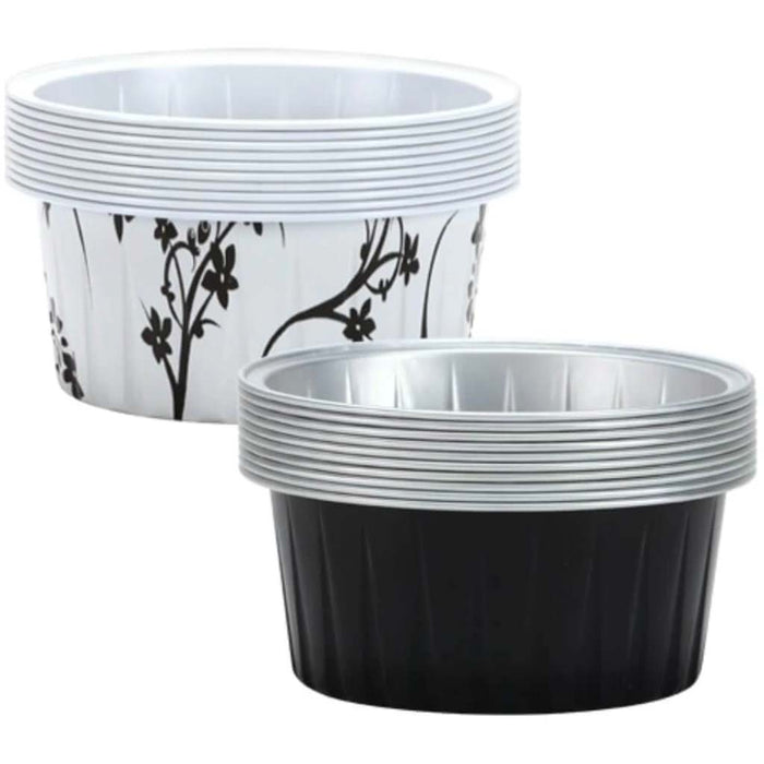 DECORative Mini Round Aluminum Baking Pans Black 2 1/2" 