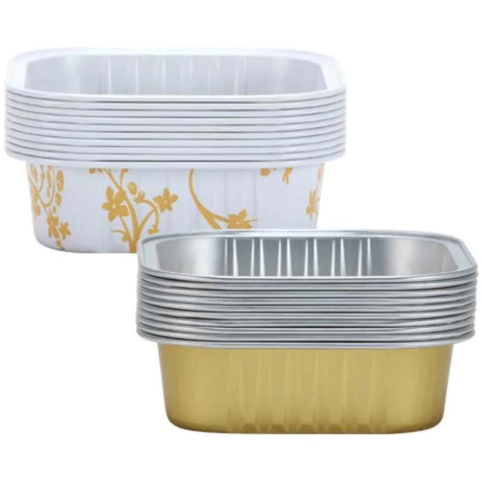 DECORative Mini Square Aluminum Baking Pans Gold 2 3/4" 