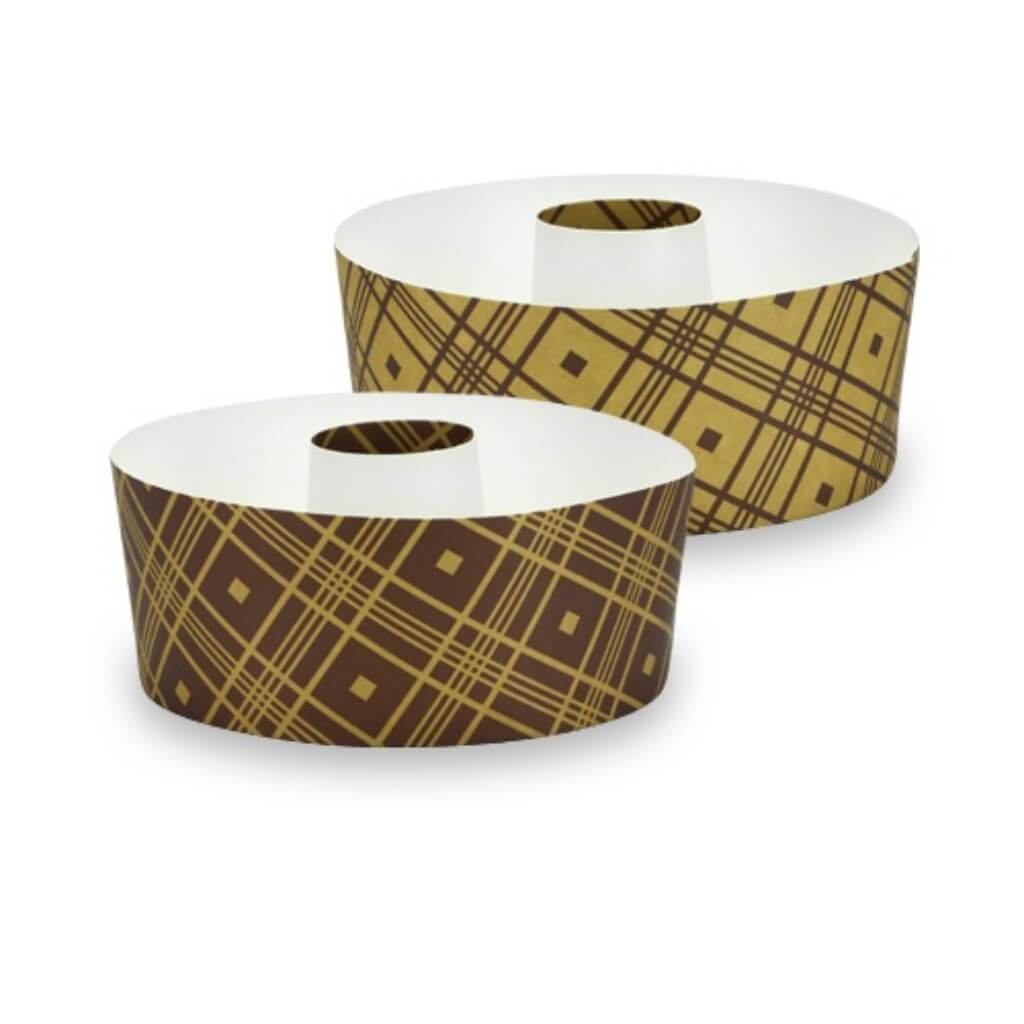 Elements Round Tube Baking Pans Small Plaid 4 Count 5" 