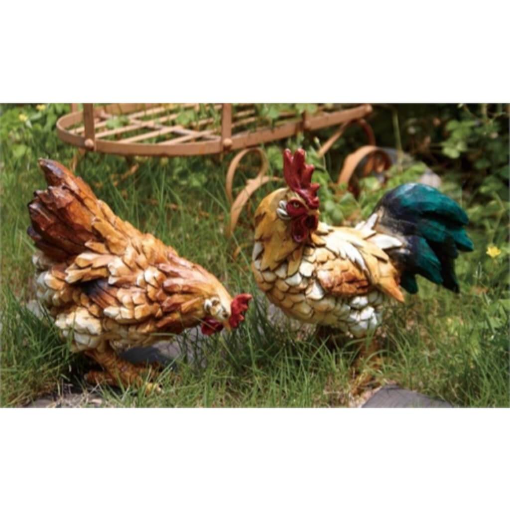 Md Resin Rooster/Hen Fig 2 Asst 