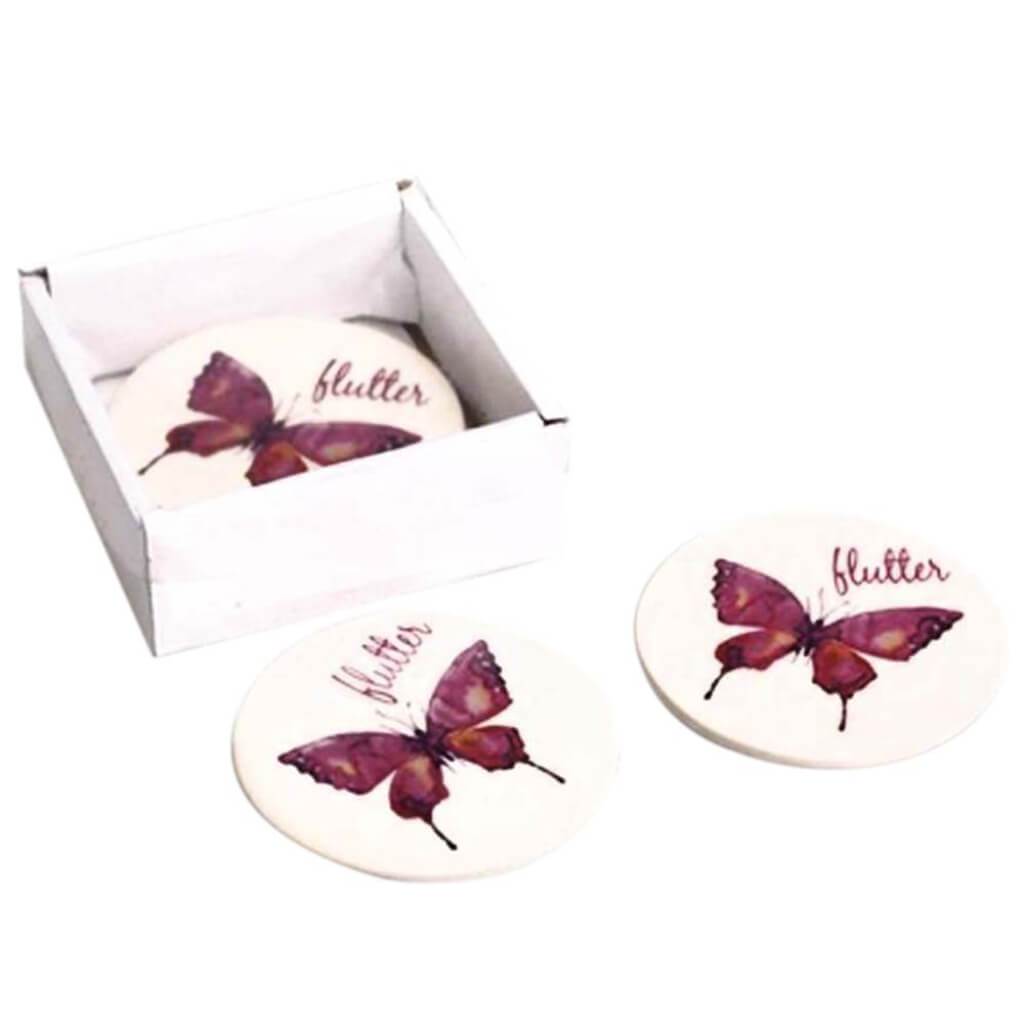 Dolomite Butterfly Coasters S/4 