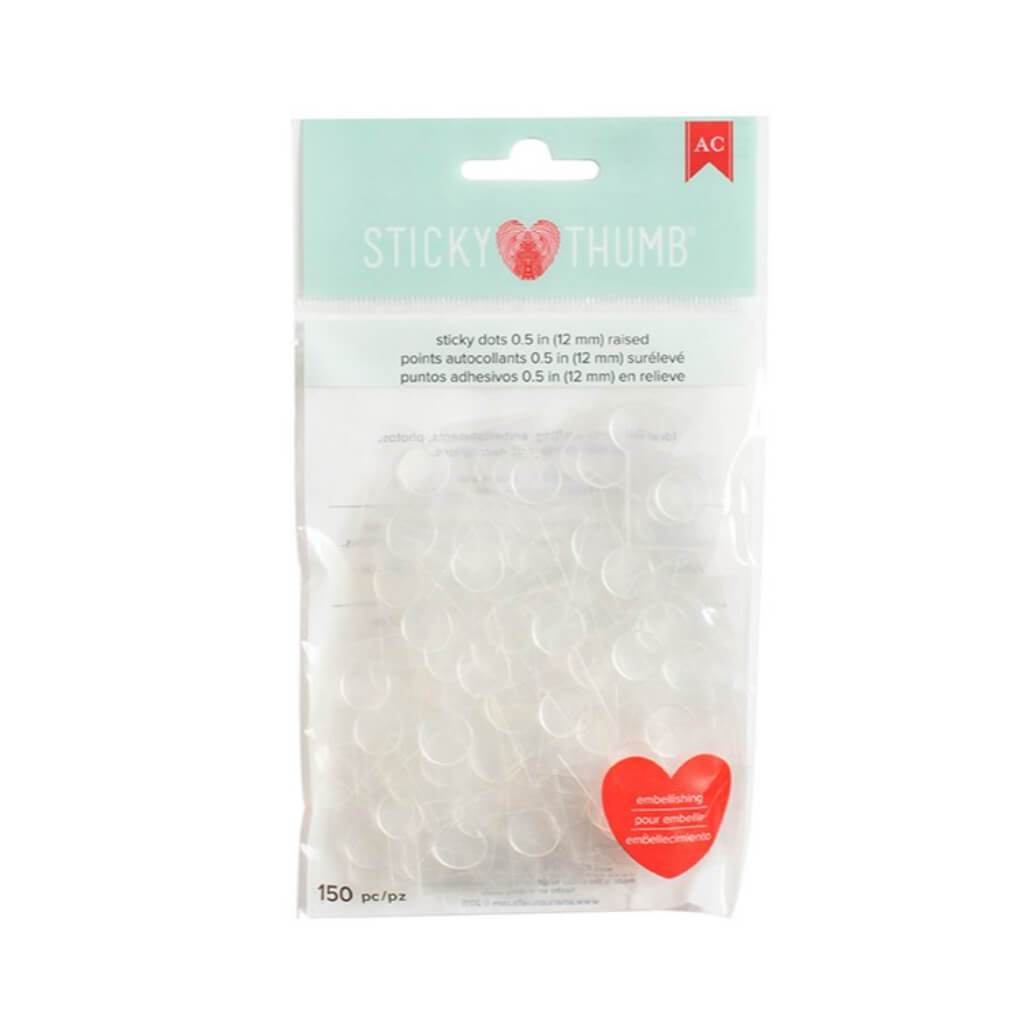 STICKY DOTS .5INCH RAISED 150 PACK 
