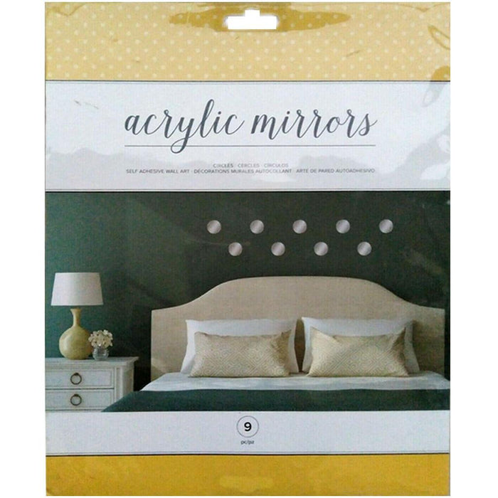 9pcs Self Adhesive Wall Art Acrylic Mirror Circles