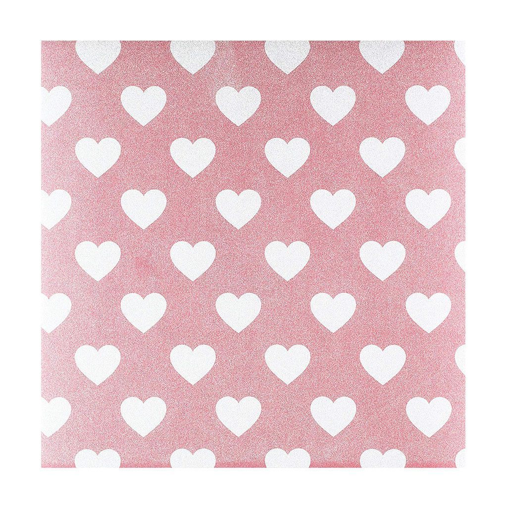 Pow Paper Glitter Hearts Rouge 12in x 12in