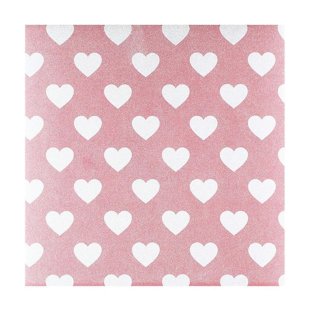 Pow Paper Glitter Hearts Rouge 12in x 12in
