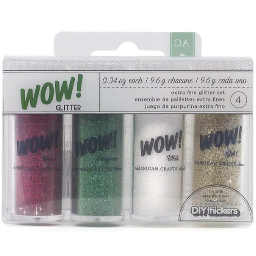 GLITTER CHRISTMAS SET OF 4 