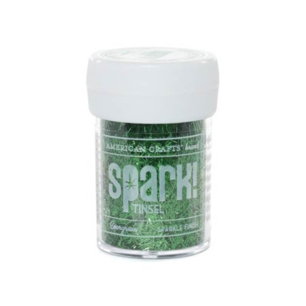 GLITTER SPARK TINSEL EVERGREEN 