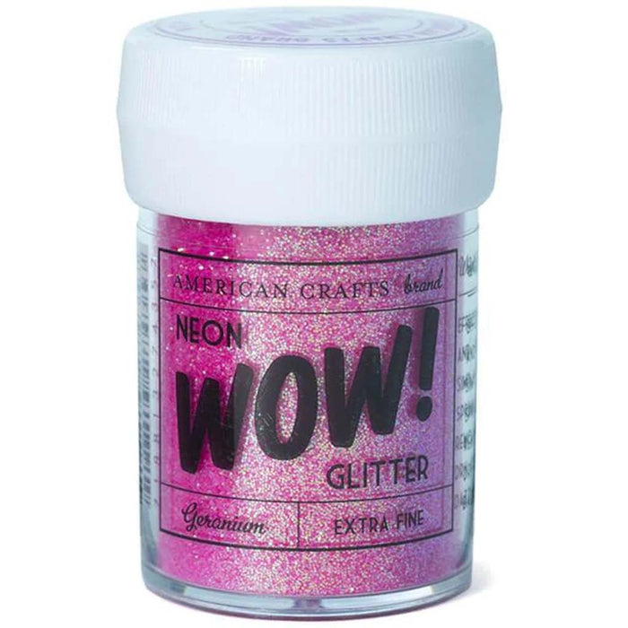 Neon Wow Extra Fine Glitter Geranium 1oz bottle