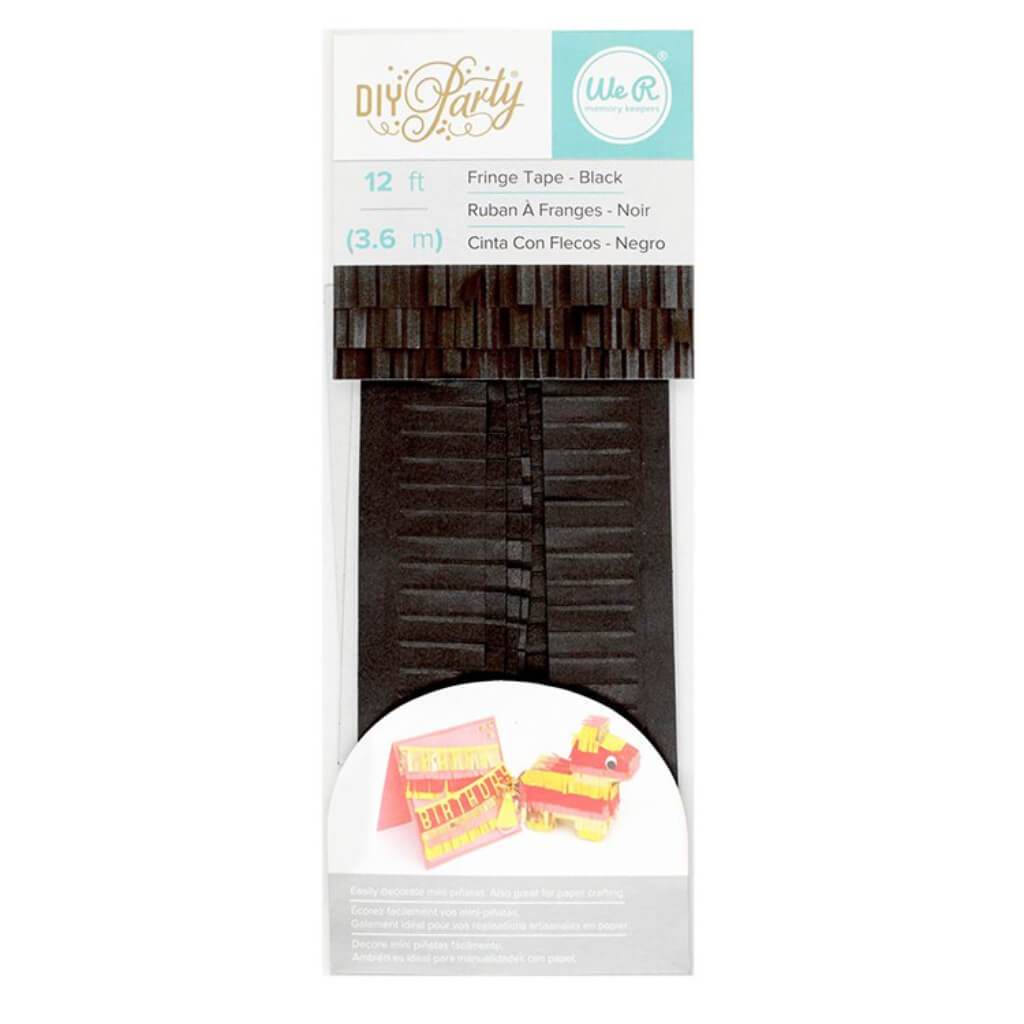 PARTY FRINGE TAPE TISSUE BLACK 12FT 