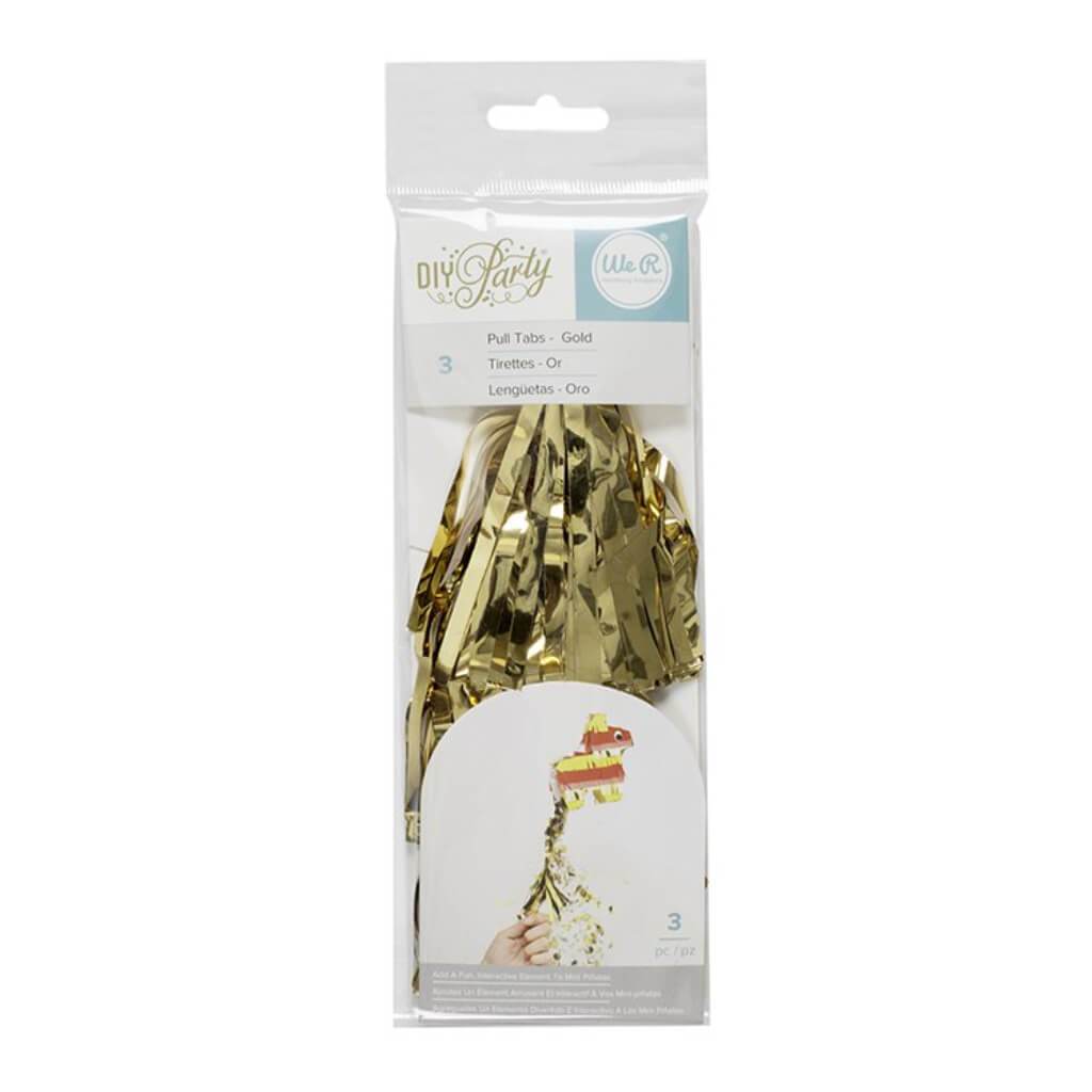 PARTY MINI PINATA PULL TAB GOLD SET OF 3 