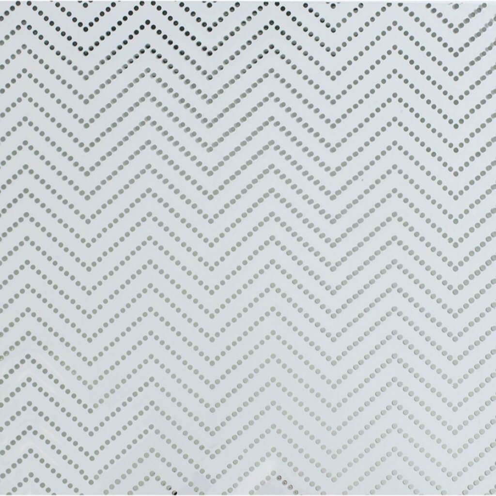 PAPER CHEVRON DOT SILVER 12IN X 12IN 