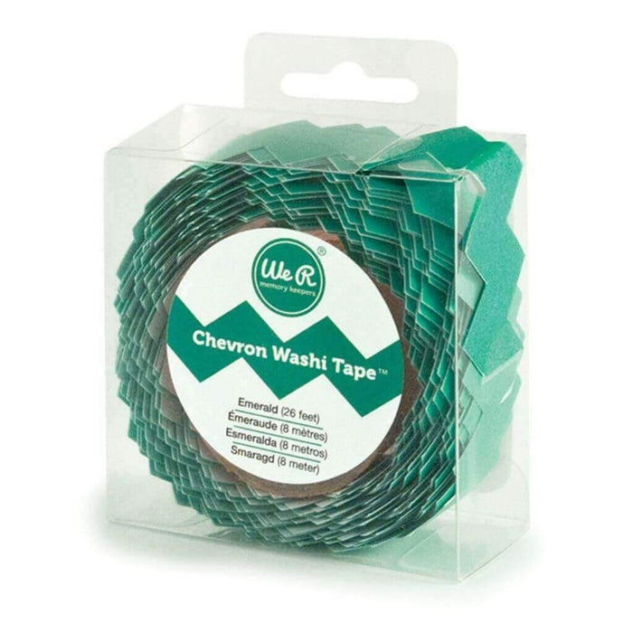 We R Makers 1in Emerald Chevron Washi Tape Roll 26ft