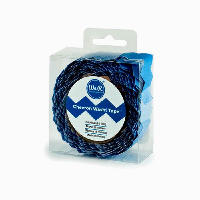 We R Makers 1in Nautical Blue Chevron Washi Tape Roll 26ft