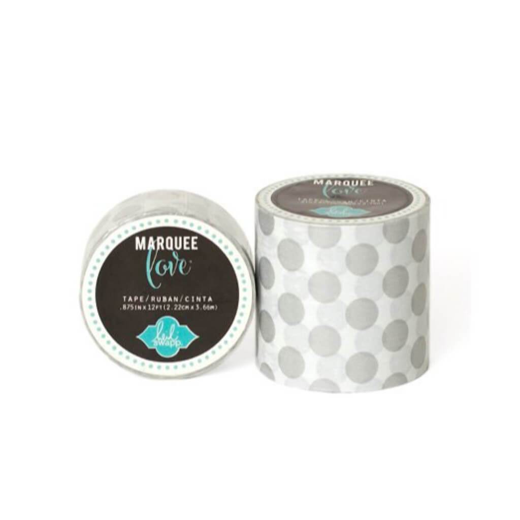 MARQUEE TAPE SILVER DOT .875IN 
