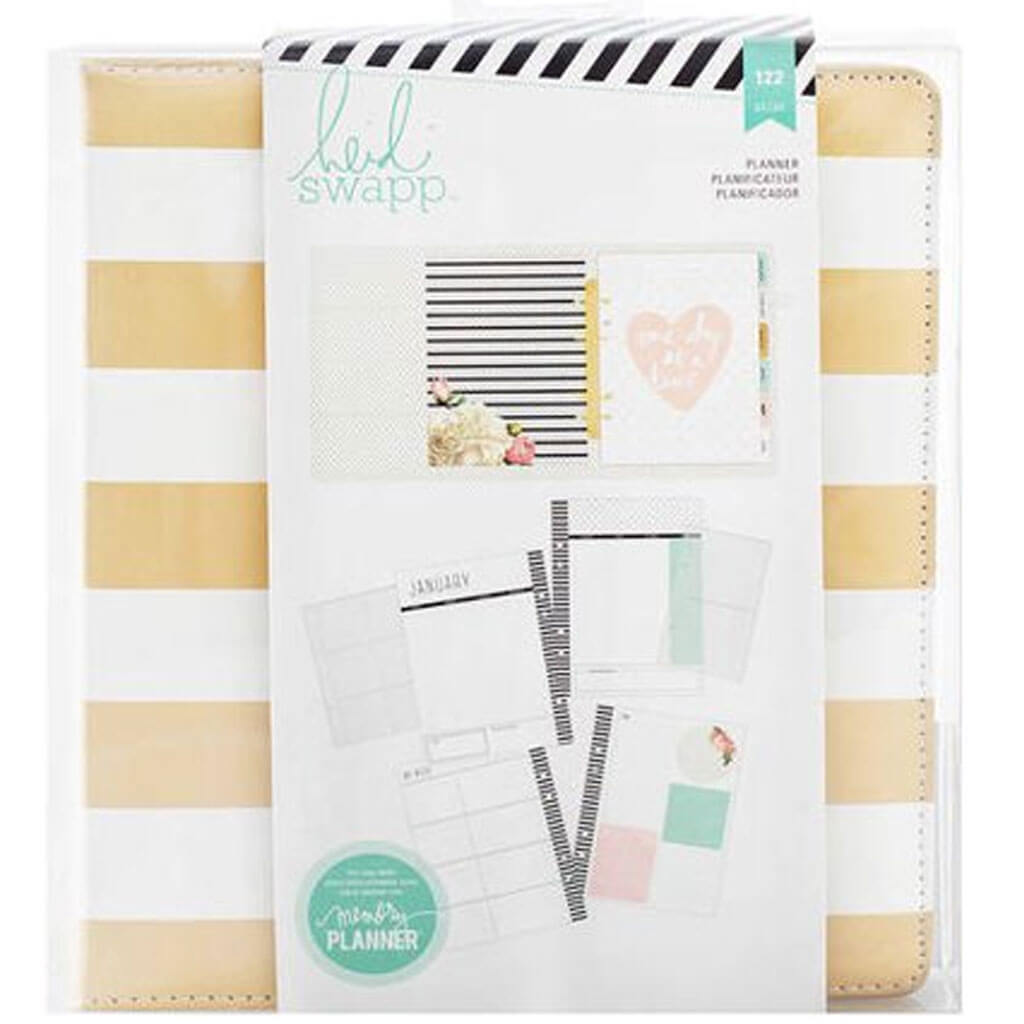 Memory Planner Foil Stripe White And Gold 6in x 8in