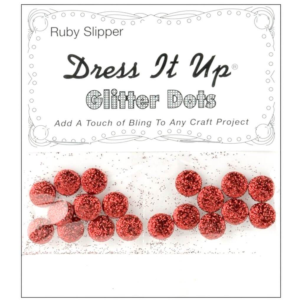 Dress It Up Glitter Dots 8mm 15/Pkg Ruby Slipper