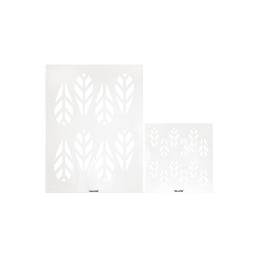 Fiskars 2 Pack Stencil Set, Feather Drops 