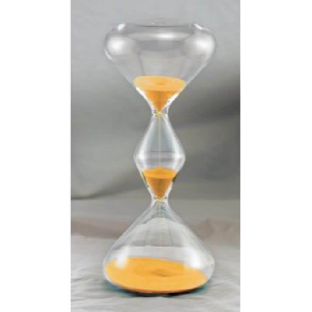 60 Minute Triple Globe Hourglass Timer With Golden Sand 