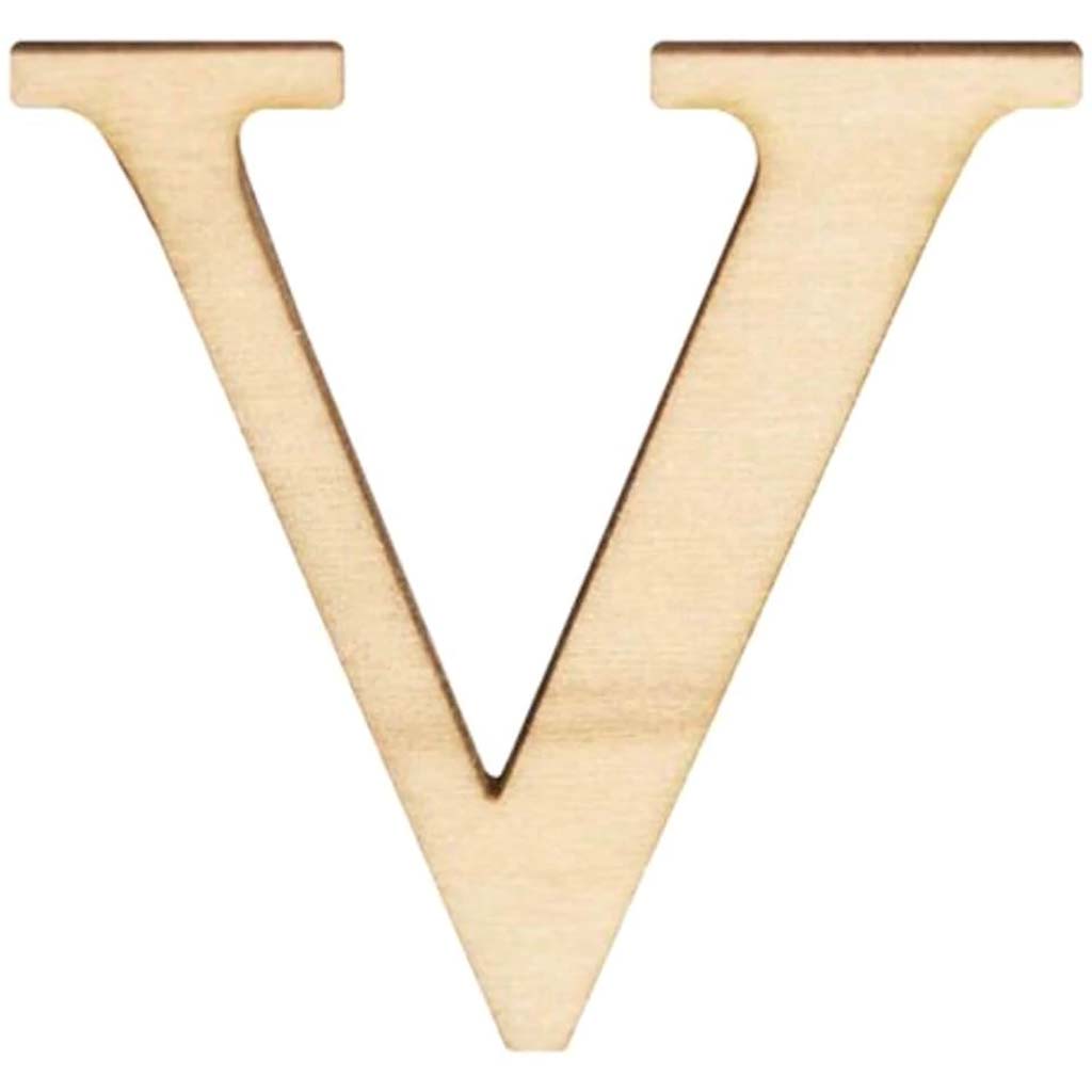 Wood Letter V 1.5in