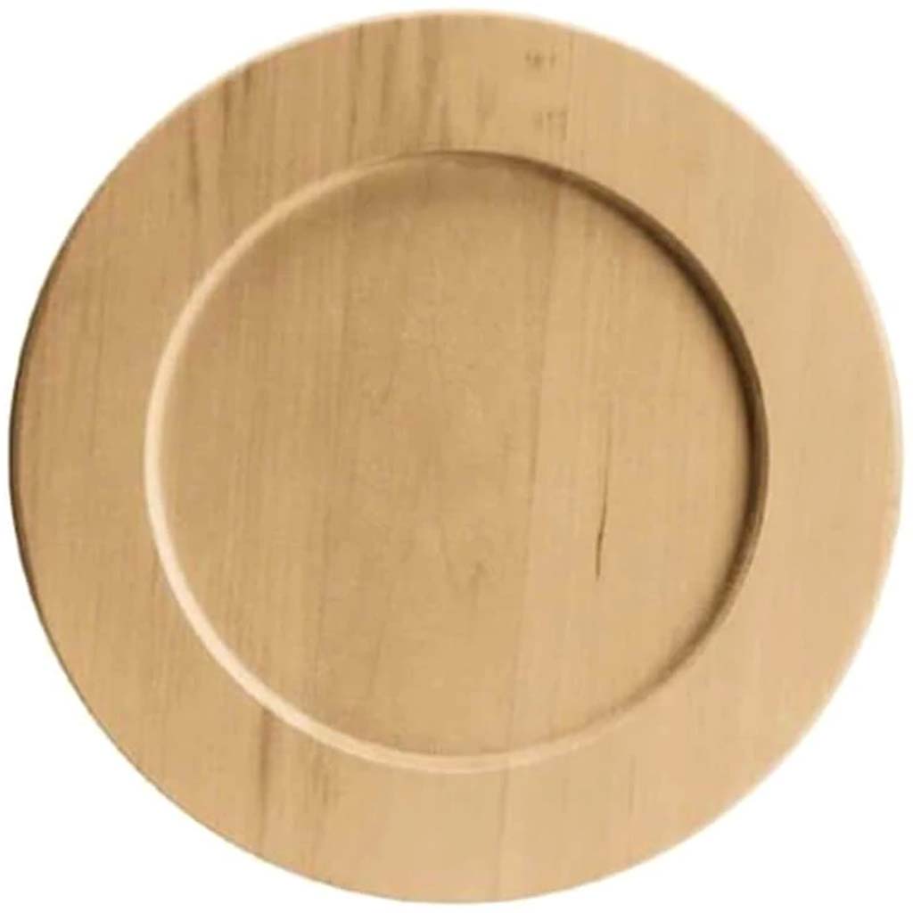 Wood Round Plate 9.5in 