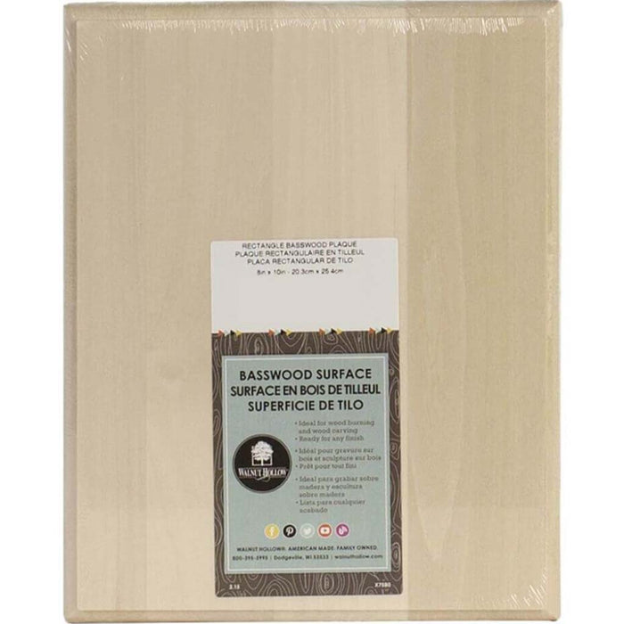 Rectangle Basswood Panel 8in x 10in 